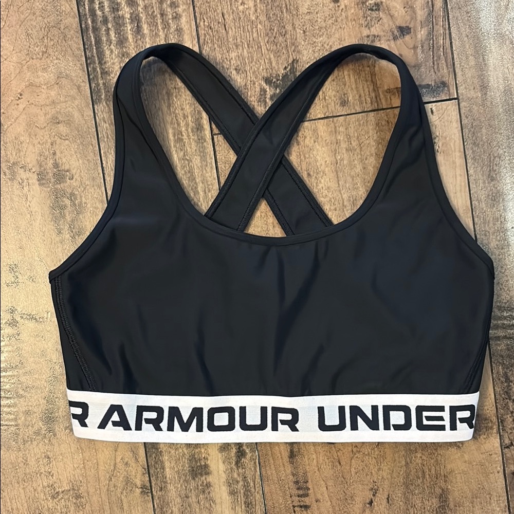 Under Armour Black Sports Bra Racerback Moisture-Wicking
